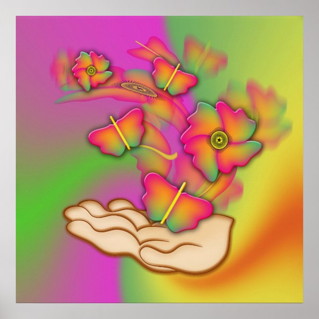 Butterflies & Flowers Poster (Framsidan)