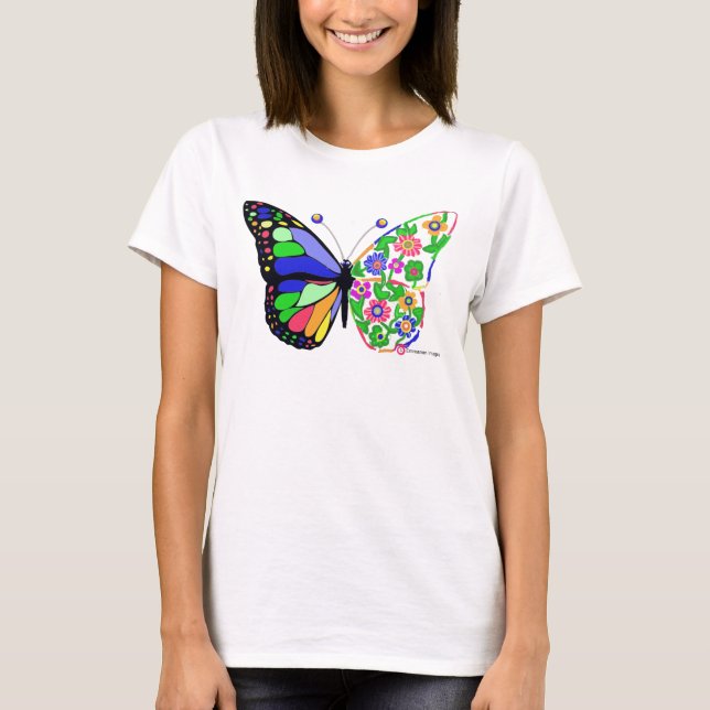 Butterflies, Flowers Pulmonary Kärlek T Shirt (Framsida)
