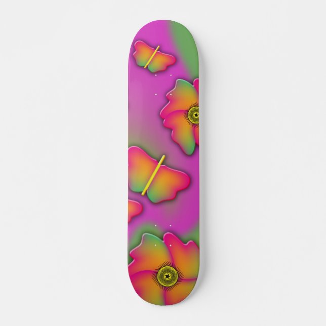Butterflies & Flowers Skateboard (Framsida)