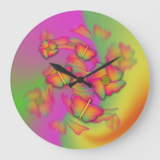 Butterflies & Flowers Stor Klocka (Framsida)