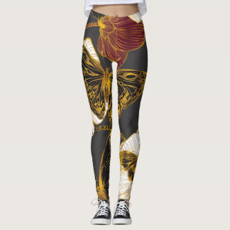 Butterflies & Flowers: Vår Boho Mönster Leggings