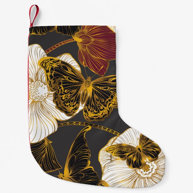 Butterflies & Flowers: Vår Boho Mönster Liten Julstrumpa (Framsidan)