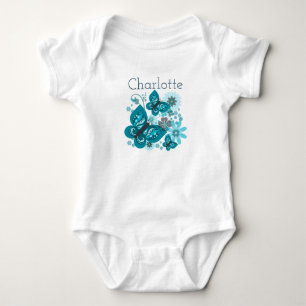 Butterflies & Flowers Vest (Blue) Tee Shirt