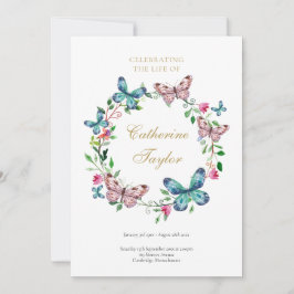Butterflies Funeral Order Progam Inbjudningar