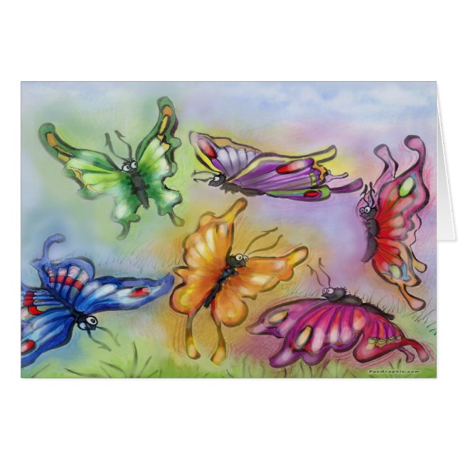 Butterflies Hälsningskort (Framsidan Horizontal)