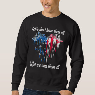 Butterflies Heart Pride Patriot Soldier Us Flagga Lång Ärmad Tröja