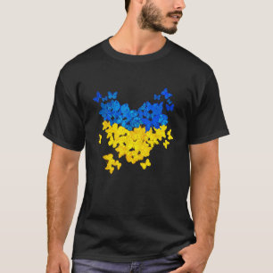 Butterflies Heart Ukraina Ukrainas ukrainska Flagg T Shirt
