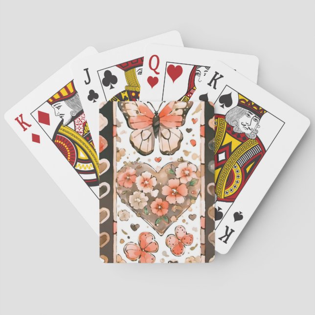 Butterflies, Heartors and Flowers Casinokort (Baksidan)