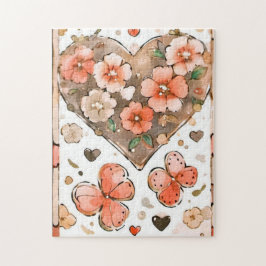 Butterflies, Heartors and Flowers Pussel