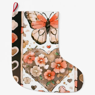 Butterflies, Heartors and Flowers Stor Julstrumpa