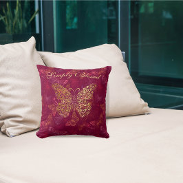 Butterflies Hues of Rosa Burgundy Red Inspiration Kudde