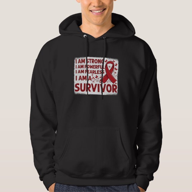 Butterflies I Wear Red For my mom Heart Disease Aw Hoodie (Framsida)