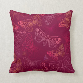 Butterflies in Hues of Rosa Burgundy Red Kudde