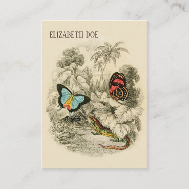 Butterflies in Tropical Forest - naturskrivare Visitkort (Framsida)