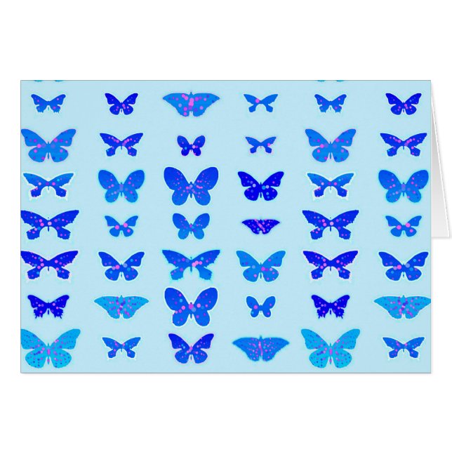 Butterflies, indigo, himlar blå bakgrund OBS kort (Framsidan Horizontal)