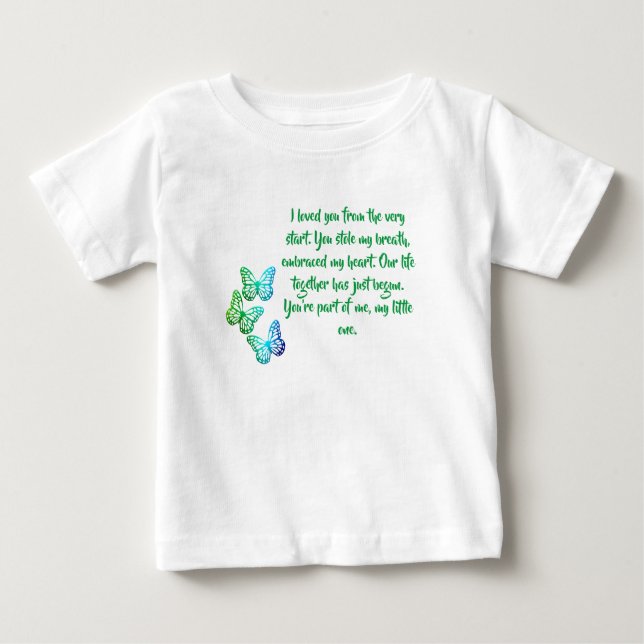 Butterflies, Kärlek Dikt för nyfödd T Shirt (Framsida)
