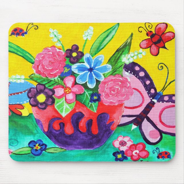 Butterflies & Ladybugs Mousepad Musmatta (Framsidan)