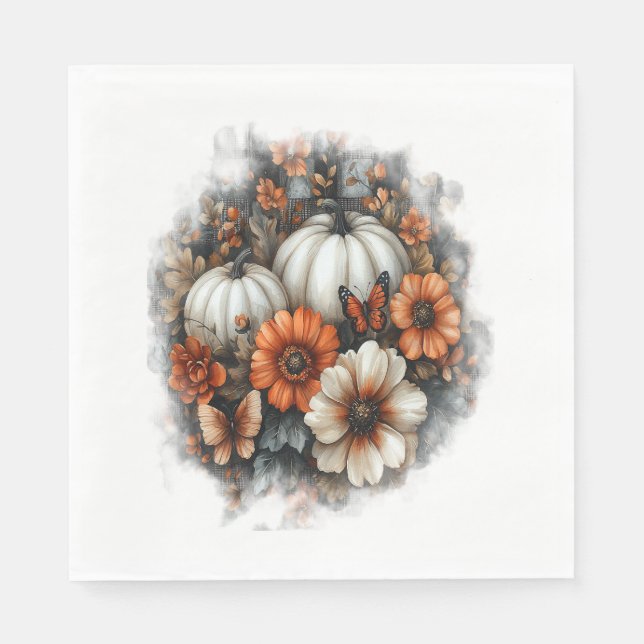 Butterflies Land Pumpkin Pappersservett (Framsidan)