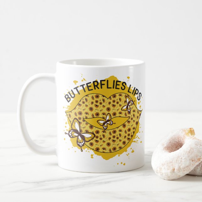 Butterflies Läppar Kaffemugg (Med munk)