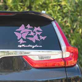 Butterflies Lila White Car Sticker Klistermärken
