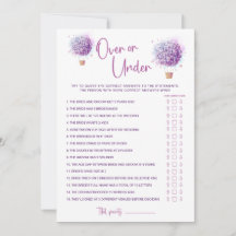 Butterflies Lilac Balloon over and under Game Card
