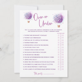 Butterflies Lilac Balloon over and under Game Card Inbjudningar
