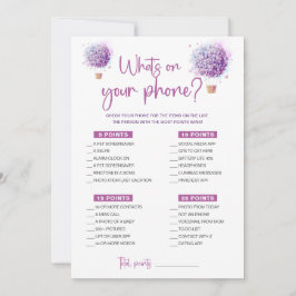 Butterflies Lilac What is on your Mobil Game Card Inbjudningar
