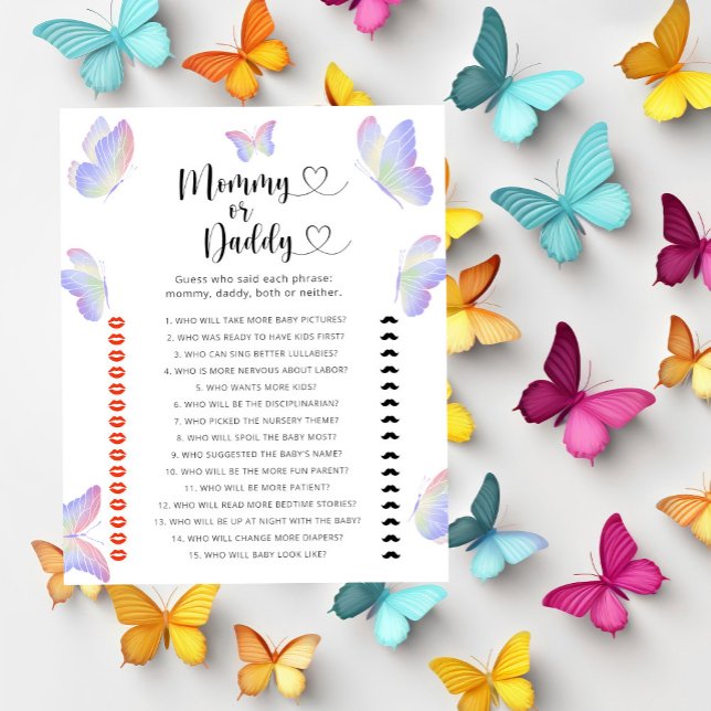 Butterflies - mamma- eller babyduschspel (Skapare uppladdad)