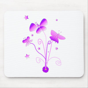 Butterflies med Flower Mousepads Musmatta