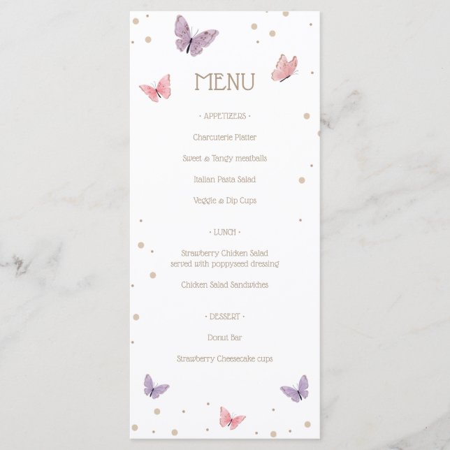 Butterflies Menu Meny (Framsida)