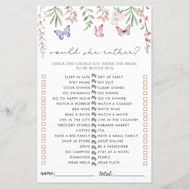 Butterflies Möhippa Game, skulle hon (Framsida)