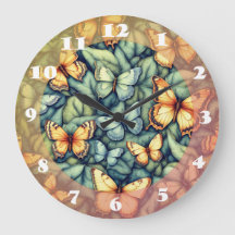 Butterflies Mönster Blue Grönt Gult Shades