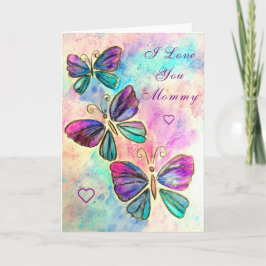 Butterflies Mors dag Card - jag Kärlek You Mamma Kort