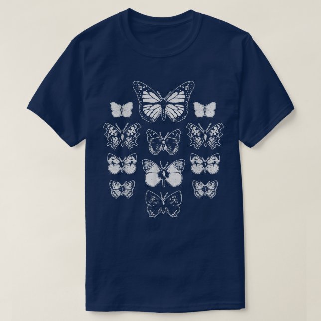 Butterflies Moths Grunge Goth Fairycore Aestthetic T Shirt (Design framsida)