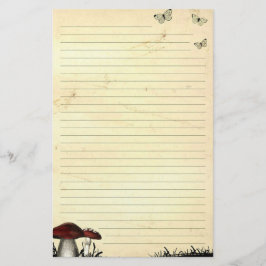 Butterflies & Mushroom Linted Old Papper Stationer