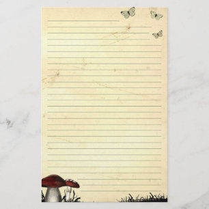 Butterflies & Mushroom Linted Old Papper Stationer