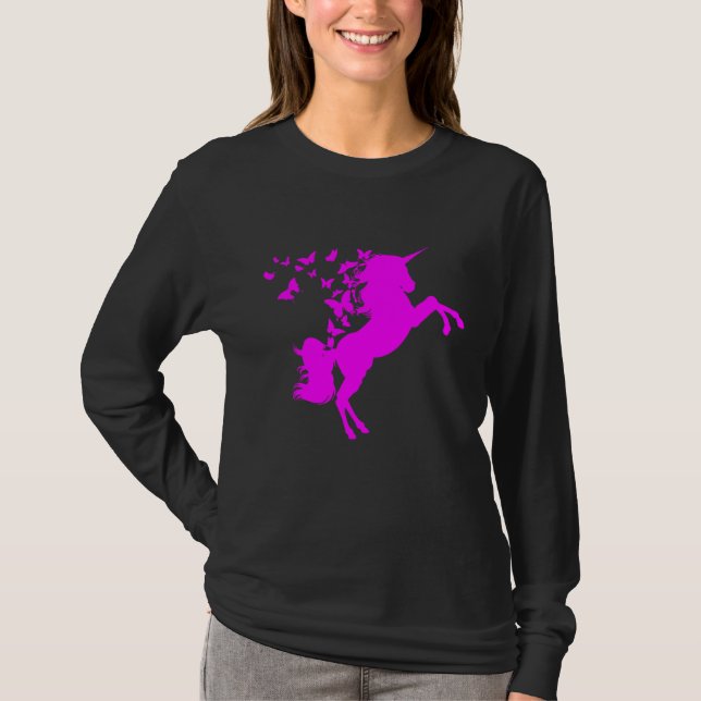 Butterflies N Unicorns Magical Fairies T Shirt (Framsida)