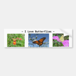 Butterflies och blommor Bumper Sticker Bildekal
