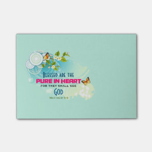 Butterflies och Flower Blommar Beatitude Quote Post-it Block