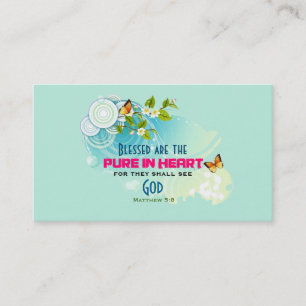 Butterflies och Flower Blommar Beatitude Quote Visitkort