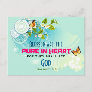 Butterflies och Flower Blommar Beatitude Quote Vykort