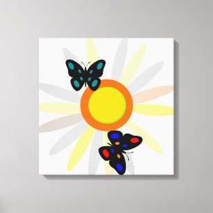 Butterflies och Flower Canvastryck