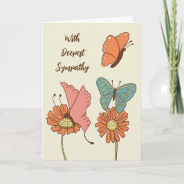Butterflies och Flowers Cottagecore Sympathy Kort