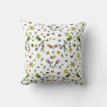 Butterflies och Flowers Dekorativ kudde