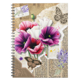 Butterflies och Flowers for Morsa Anteckningsbok