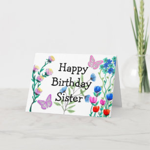 Butterflies och Flowers Grattis på födelsedagen Si Kort