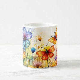 Butterflies och Flowers Kaffemugg