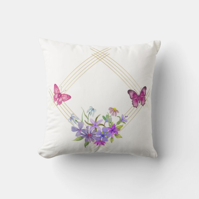Butterflies och Flowers Kudde (Framsida)