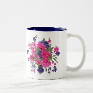 Butterflies och Flowers Mors dag Gift Mugg