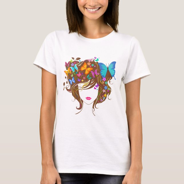 Butterflies och Flowers T-shirt (Framsida)